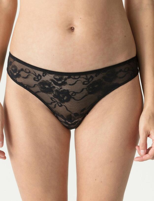 0641710 Prima Donna Twist Take A Bow Thong - 0641710 Black