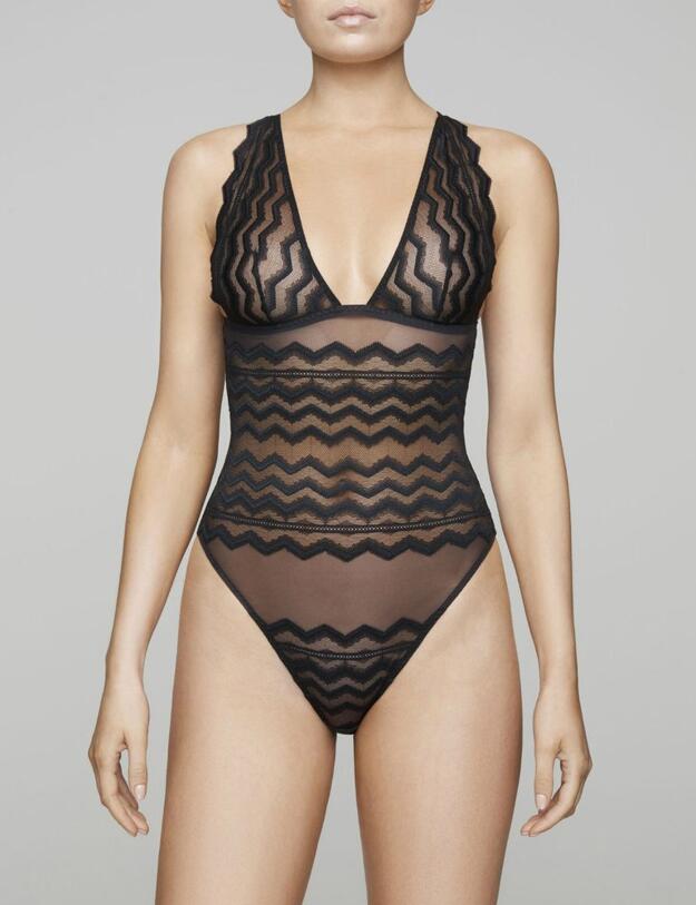 MIA-022-01 Muse By Coco De Mer Mia Bodysuit - MIA-022-01 Black