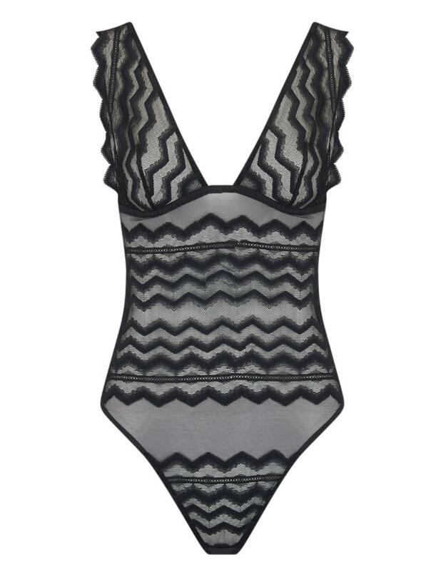 MIA-022-01 Muse By Coco De Mer Mia Bodysuit - MIA-022-01 Black