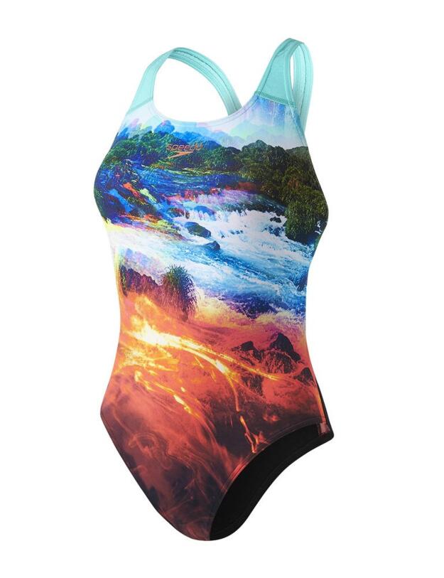 806187C213 Speedo LavaFlash Digital Powerback Swimsuit - 806187C213 Black/Green