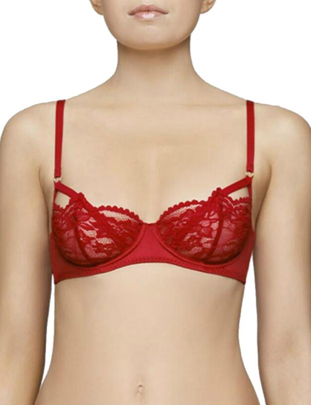 SCA-006-07 Muse by Coco de Mer Scarlett Balcony Bra - SCA-006-07 Tango Red