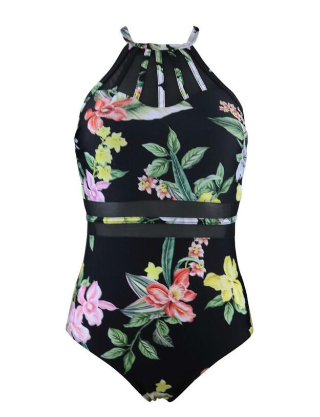 14109 Pour Moi Miami Brights High Neck Swimsuit - 14109 Black