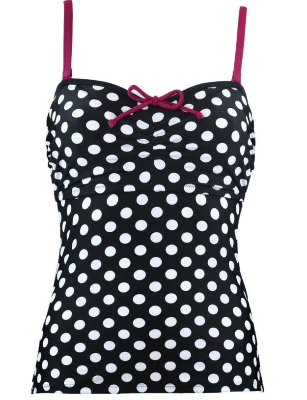 13308 Pour Moi Sea Breeze Strapless Tankini Top - 13308 Black/White/Purple