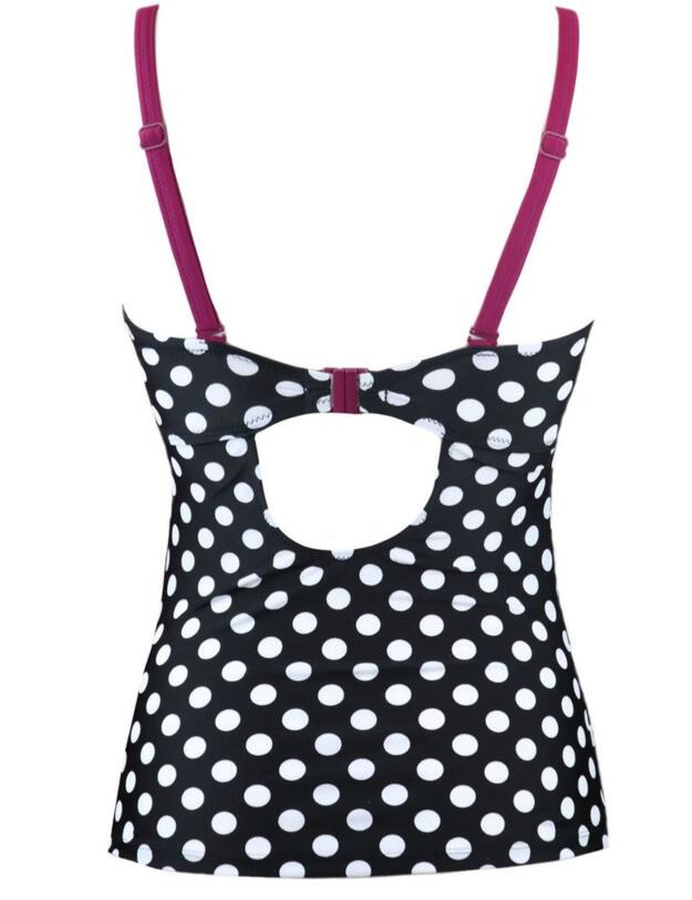 13308 Pour Moi Sea Breeze Strapless Tankini Top - 13308 Black/White/Purple