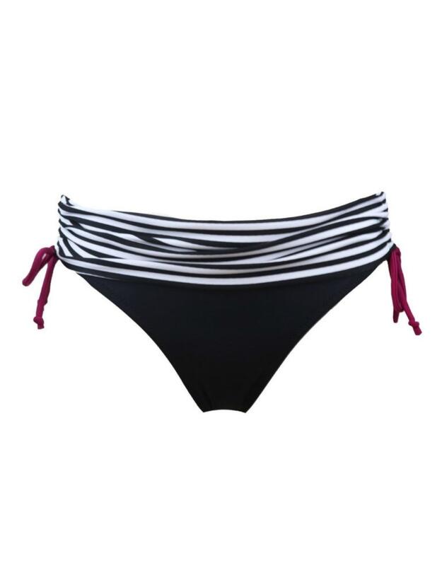 13310 Pour Moi Sea Breeze Fold Over Bikini Brief - 13310 Black/White/Purple