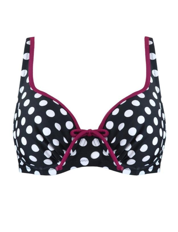 13311 Pour Moi Sea Breeze Spot Underwired Bikini Top - 13311 Black/White/Purple