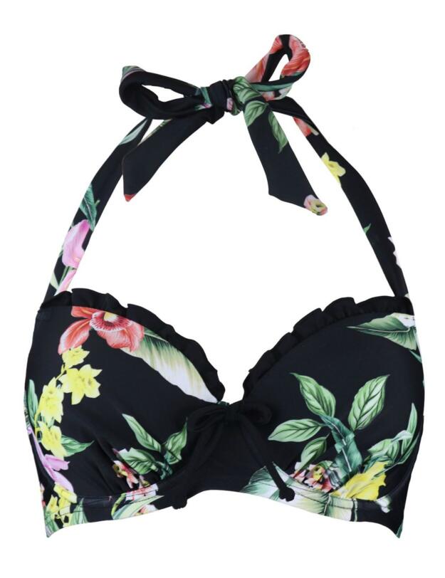 14100 Pour Moi Miami Brights Halterneck Bikini Top - 14100 Black