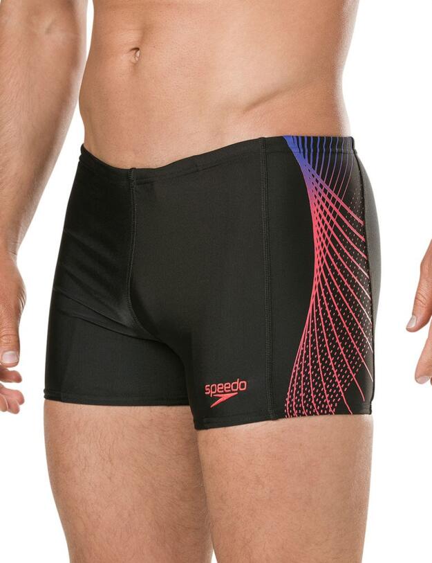 804510C725 Speedo Men's Placement Aquashort - 804510C725 Black/Blue