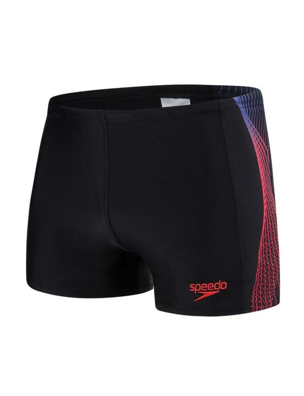804510C725 Speedo Men's Placement Aquashort - 804510C725 Black/Blue