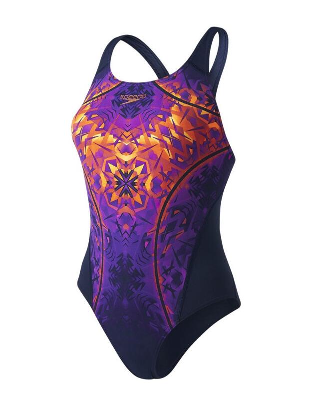 809015C210 Speedo Gemstone Flash Record Breaker Swimsuit - 809015C210 Navy/Purple