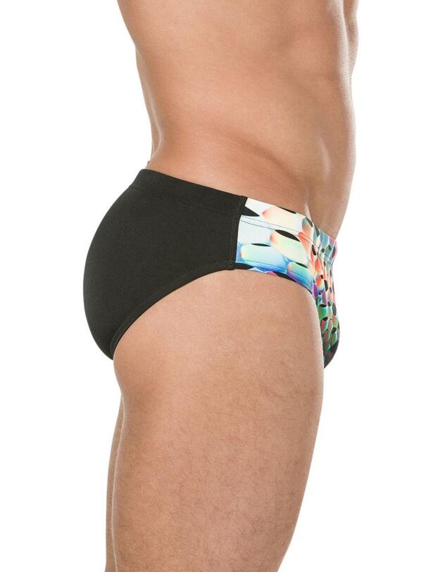 809739C824 Speedo Men's Placement Digital Trunks - 809739C824 Black/Red