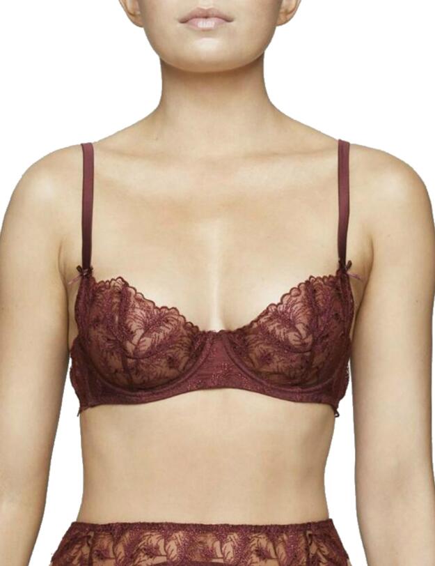Muse By Coco De Mer Rosa Balcony Bra Bordeaux