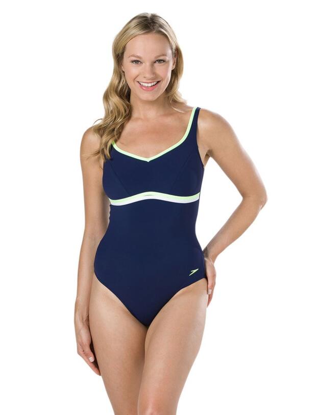 810417C832 Speedo Contour Luxe Swimsuit - 810417C832 Navy/Green