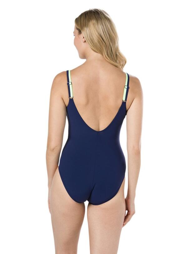 810417C832 Speedo Contour Luxe Swimsuit - 810417C832 Navy/Green