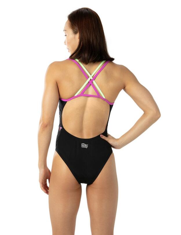 810626C804 Speedo Hippy Chick Dreams Double Crossback Swimsuit - 810626C804 Black/Green