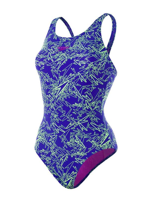 810818C752 Speedo Boom Allover Muscleback Swimsuit - 810818C752 Blue/Green