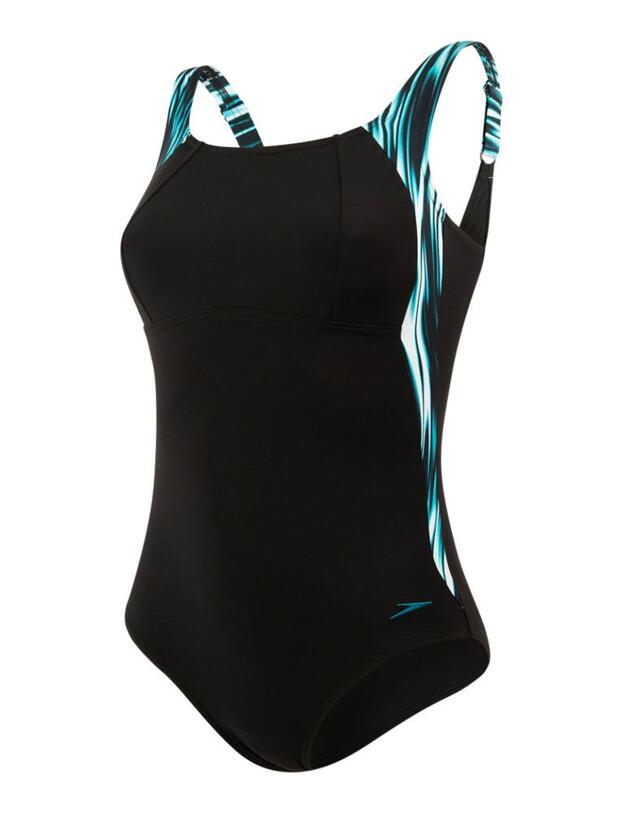 810835C880 Speedo Lunalustre Printed Swimsuit - 810835C880 Green/Black/White