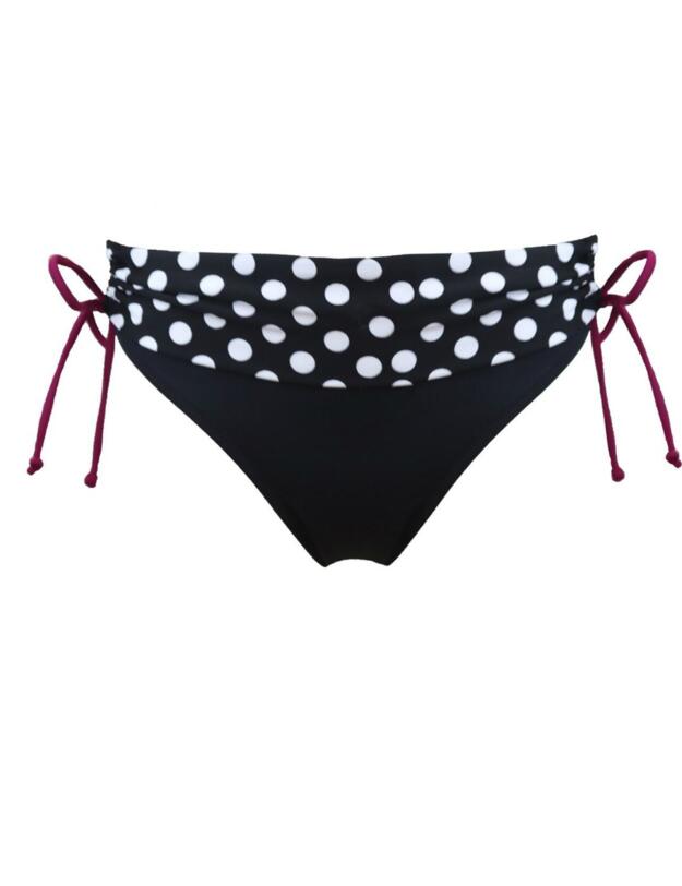 13303 Pour Moi Sea Breeze Fold Over Bikini Brief - 13303 Black/White/Purple