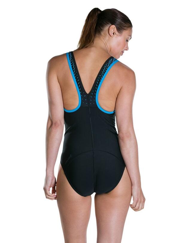 811403A504 Speedo Fit Power Form Pro Swimsuit - 811403A504 Black/Blue