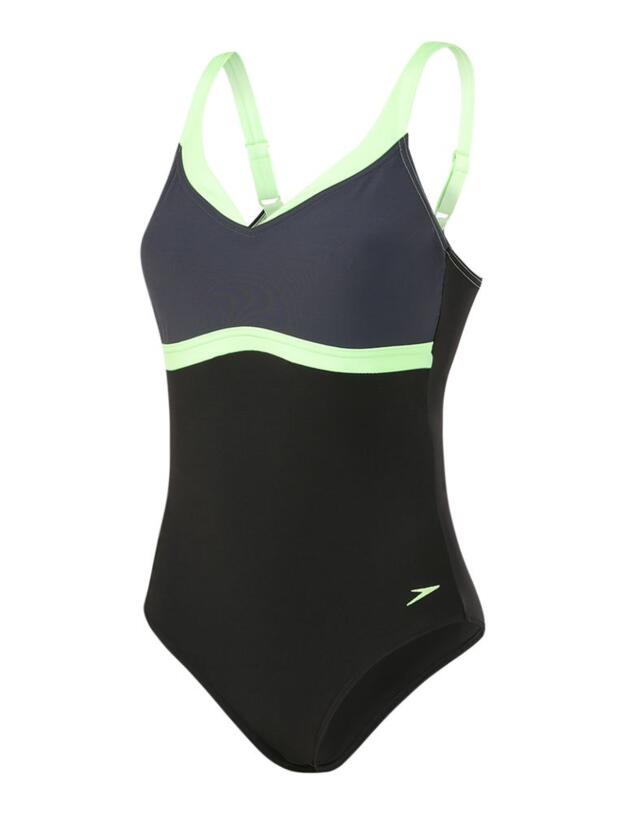 810414C738 Speedo Aquajewel Swimsuit - 810414C738 Black/Grey
