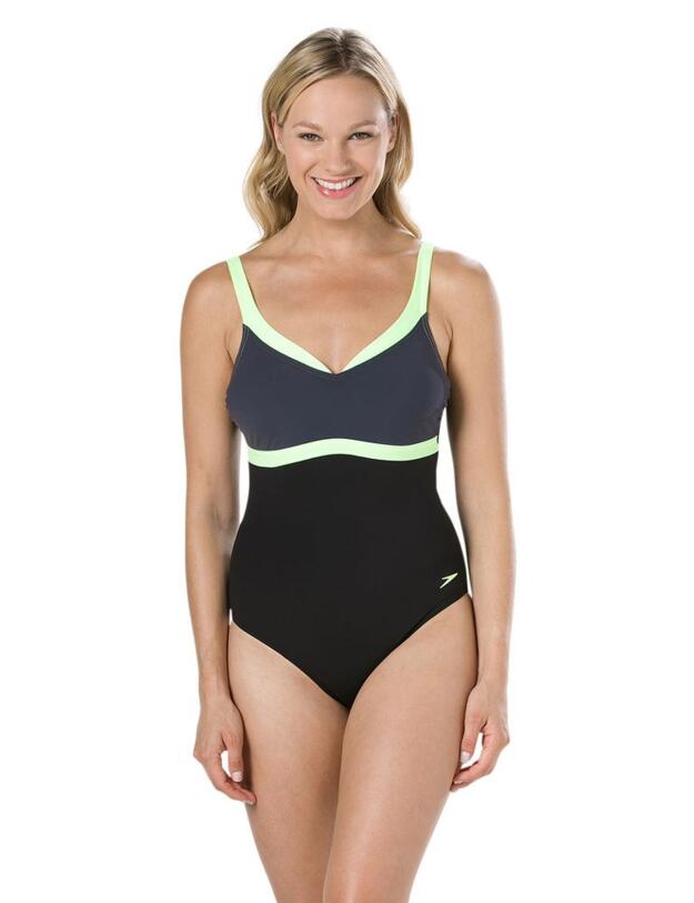 810414C738 Speedo Aquajewel Swimsuit - 810414C738 Black/Grey