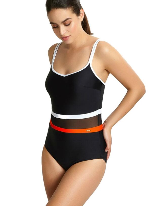SW1380 Panache Kira Balconette Swimsuit - SW1380 Black/Orange