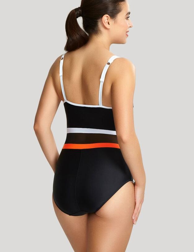 SW1380 Panache Kira Balconette Swimsuit - SW1380 Black/Orange