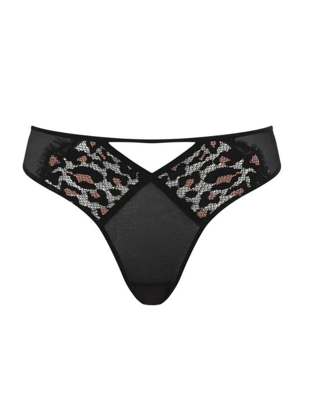 10222 Cleo by Panache Taylor Brazilian Brief - 10222 Black/Coral