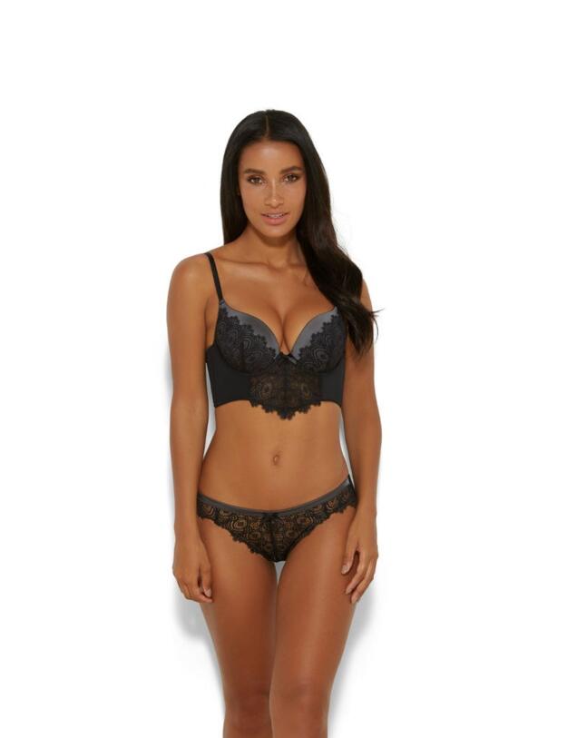 15501 Gossard VIP Eyelash Padded Longline Bra - 15501 Black