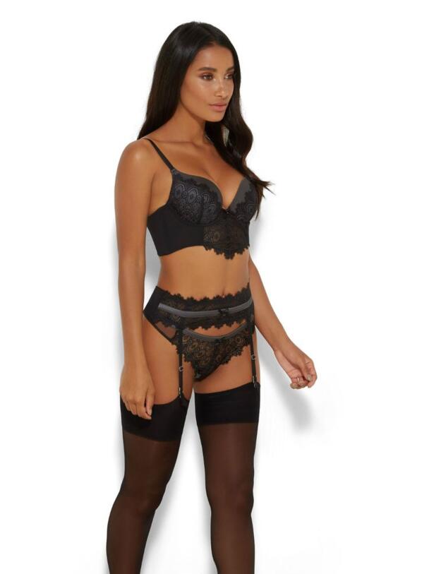 15501 Gossard VIP Eyelash Padded Longline Bra - 15501 Black