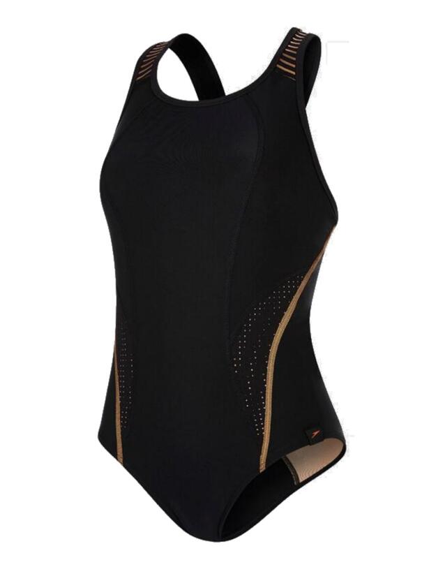 811403C138 Speedo Fit PowerMesh Pro Swimsuit - 811403C138 Black/Orange