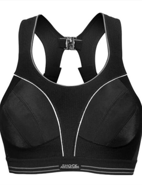 S5044 Shock Absorber High Impact Run Sports Bra - S5044 Black Silver