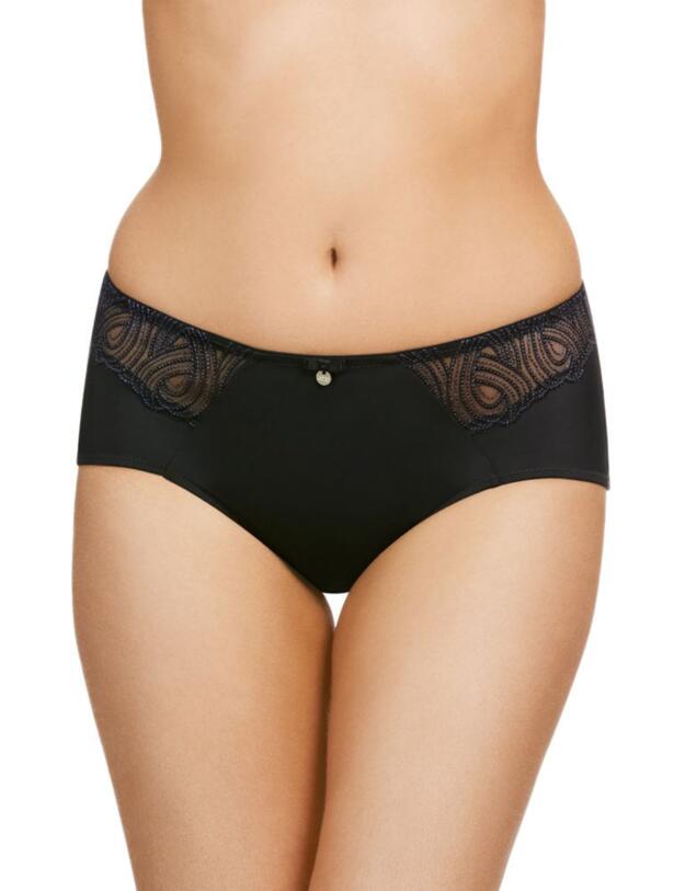 B5073 Berlei Heaven High Leg Embroidery Brief - B5073 Black