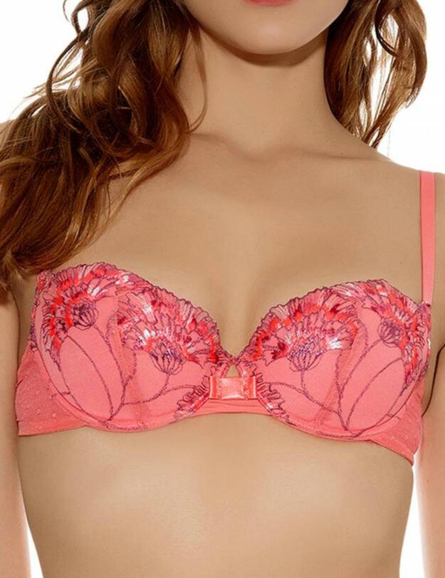 103002 Wacoal Dahlia Padded Balcony Bra - 103002 Deep Rose