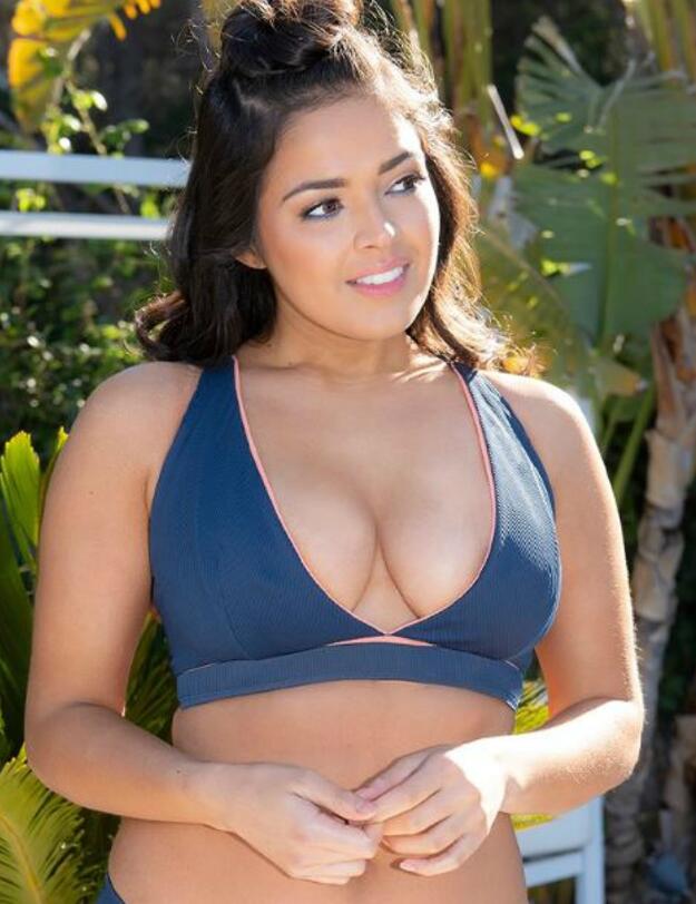 CS010308 Curvy Kate Poolside Triangle Bikini Top - CS010308 Navy/Coral