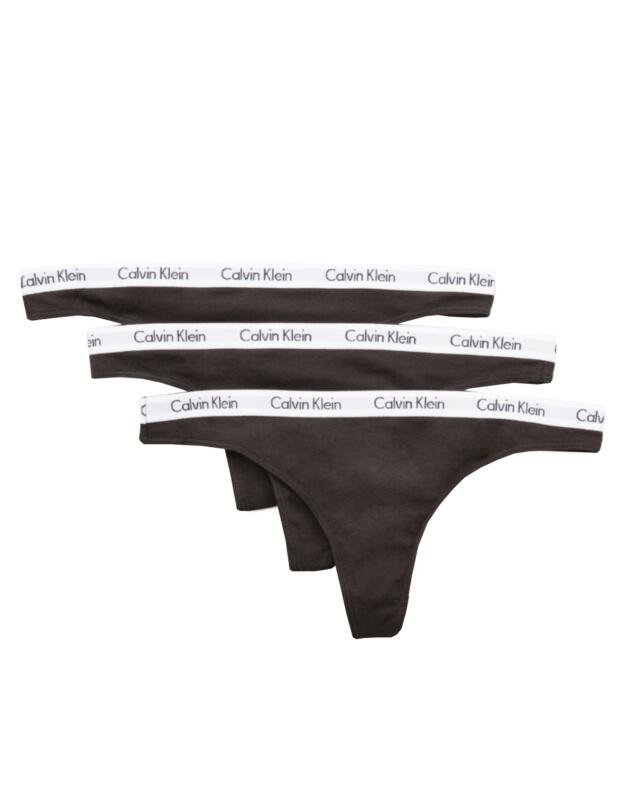 0000D1622E Calvin Klein Carousel 3 Pack Thong - D1622E Black
