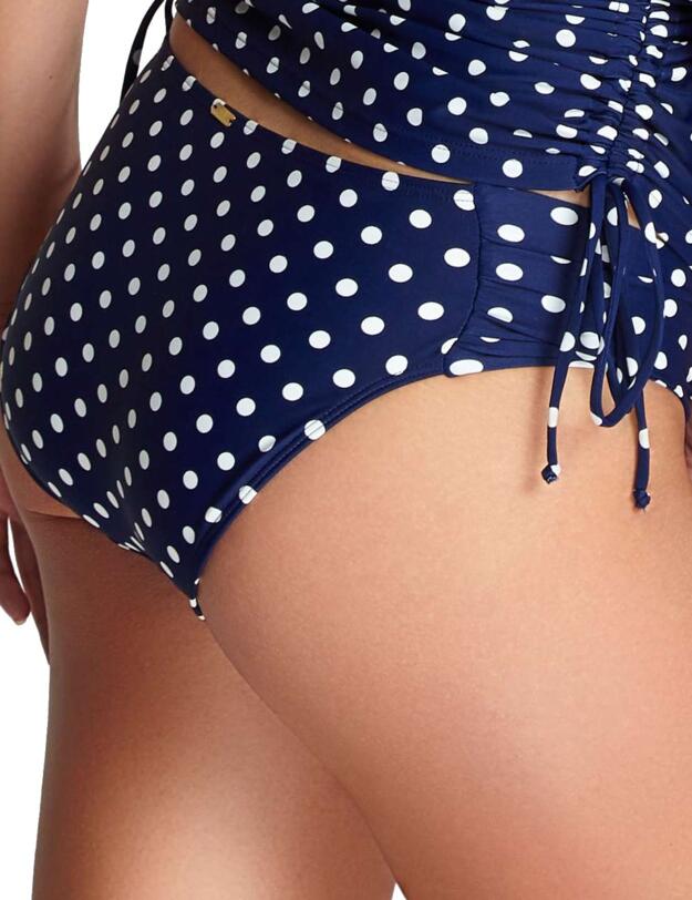 Panache Anya Spot Gather Bikini Brief Navy/Ivory