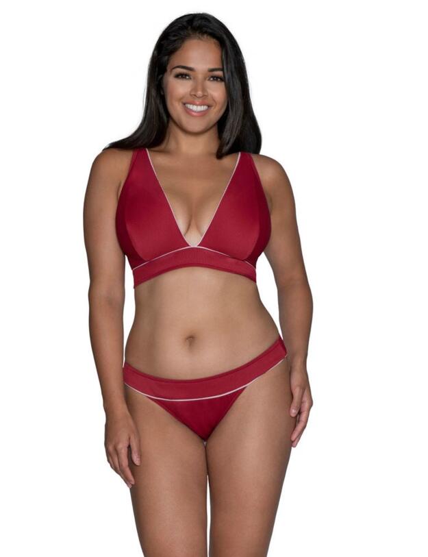 Curvy Kate Poolside Triangle Bikini Top Red/Pink