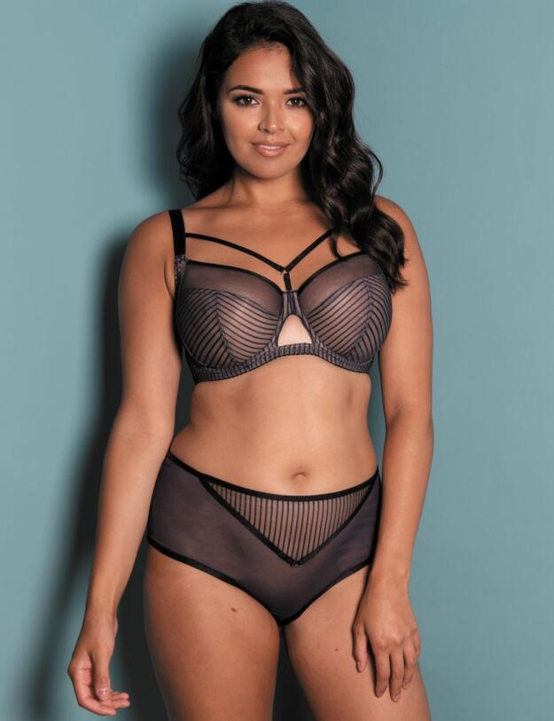 Curvy Kate Victory Pin-Up Balcony Bra Black/Slate