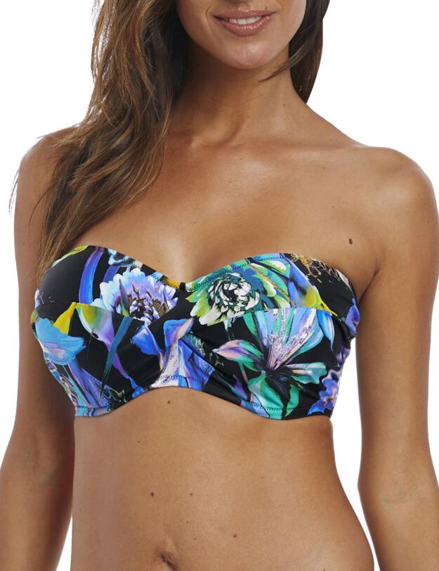 6476 Fantasie Paradise Bay Twist Bandeau Bikini Top - 6476 Aqua Multi