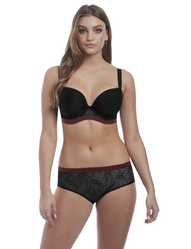 Freya Wild Moulded Plunge Bra Black Zebra