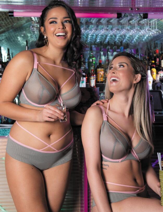 CK023110 Curvy Kate Lifestyle X Plunge Bra - CK023101 Khaki/Pink
