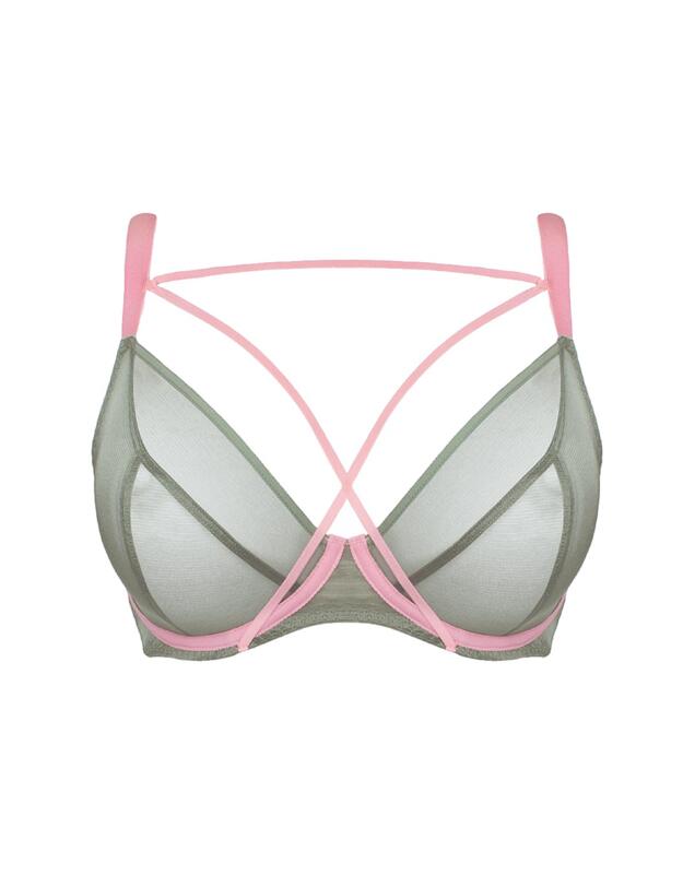 CK023110 Curvy Kate Lifestyle X Plunge Bra - CK023101 Khaki/Pink