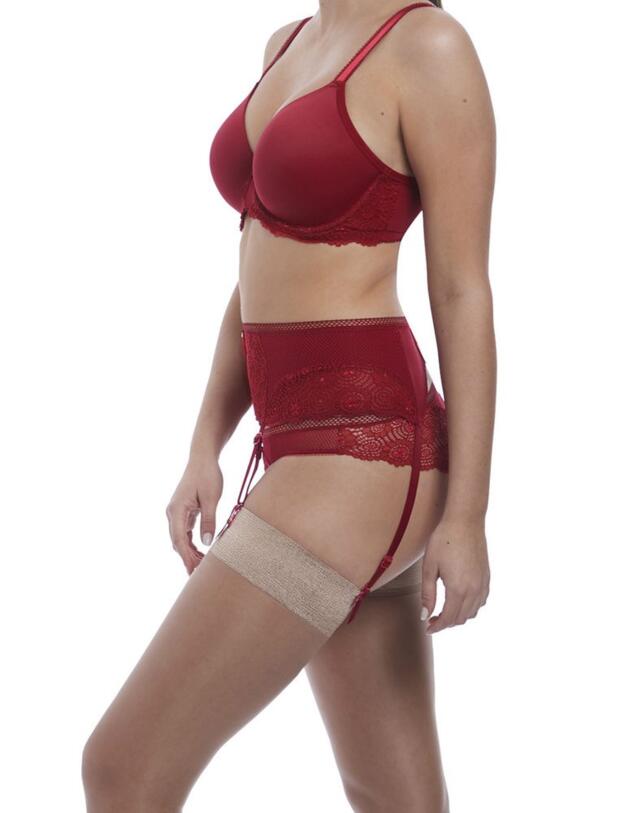 Freya Expression Suspender Belt Ruby