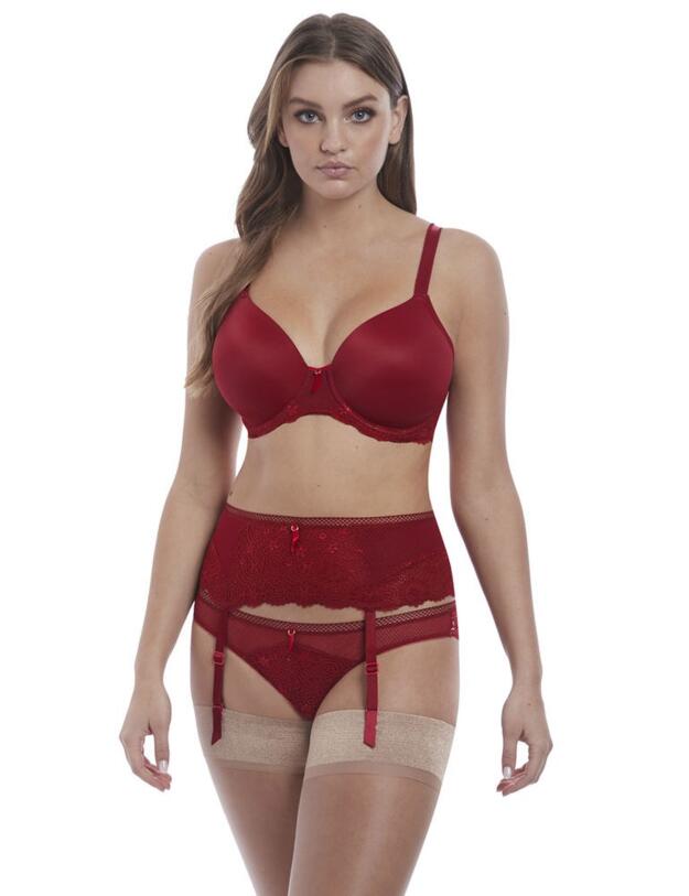 Freya Expression Suspender Belt Ruby