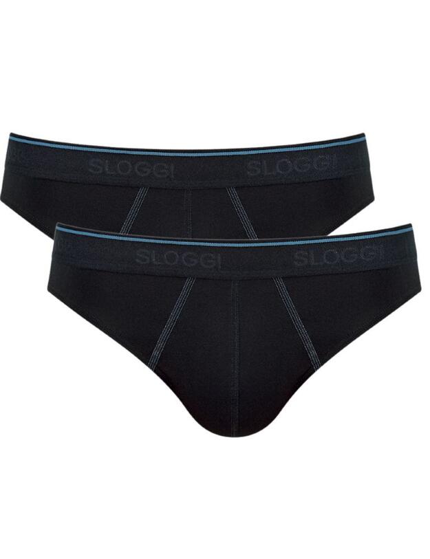 10179742 Sloggi Men 24/7 Microfibre Mini 2 Pack Brief - 10179742 Black