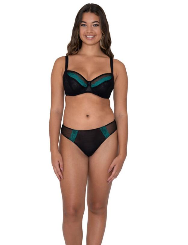 Curvy Kate Eye Spy Balcony Bra Black/Turquoise