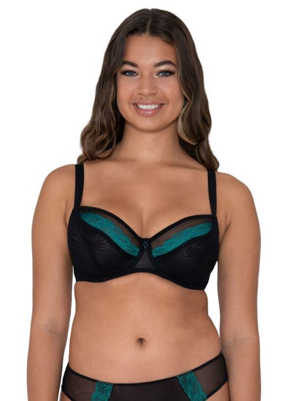 Curvy Kate Eye Spy Balcony Bra Black/Turquoise