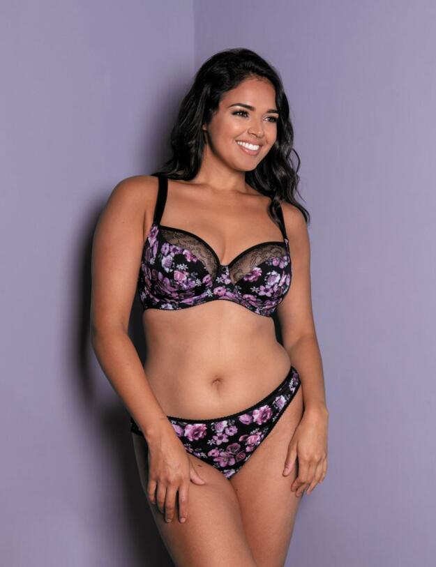 Curvy Kate Moody Bloom Brazilian Brief Black Print