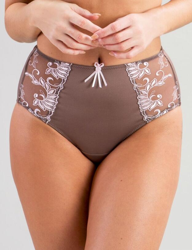 3804B Imogen Rose Embroidered Brief - 3804B Mink/Pink